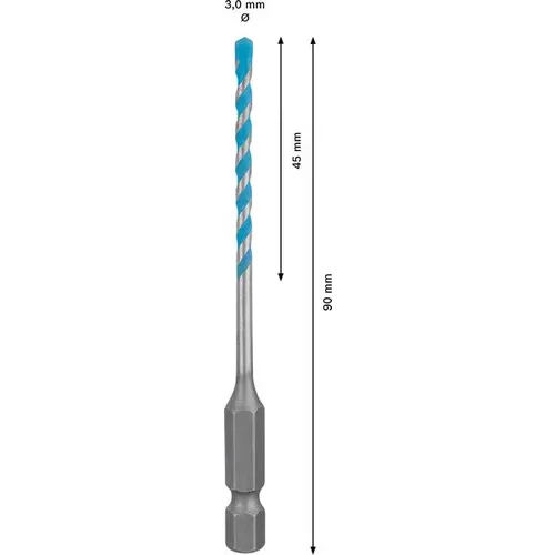 Víceúčelový vrták EXPERT HEX-9 MultiConstruction, 3 × 45 × 90 mm BOSCH 2608900569