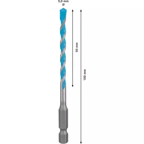 Spirálový vrták EXPERT HEX-9 MultiConstruction, 5 × 50 × 100 mm BOSCH 2608900571