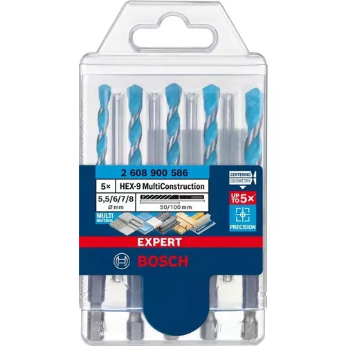 5dílná sada vrtáků EXPERT HEX-9 MultiConstruction 5,5/6/6/7/8 mm BOSCH 2608900586