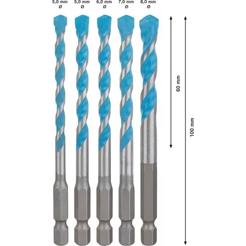 5dílná sada vrtáků EXPERT HEX-9 MultiConstruction 5,5/6/6/7/8 mm BOSCH 2608900586