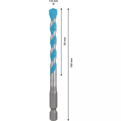 Víceúčelový vrták EXPERT HEX-9 MultiConstruction, 7 × 50 × 100 mm BOSCH 2608900579