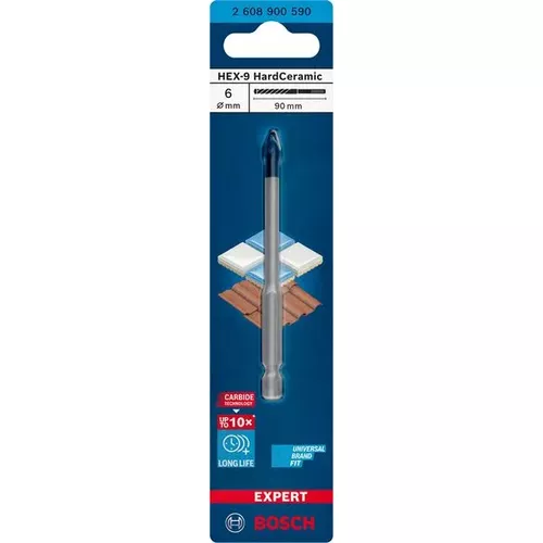 Vrták do dlažby EXPERT HEX-9 HardCeramic 6 × 90 mm BOSCH 2608900590