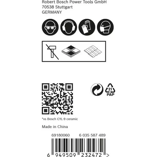 3dílná sada vrtáků do dlažby EXPERT HardCeramic HEX-9 5/6/8 mm BOSCH 2608900595
