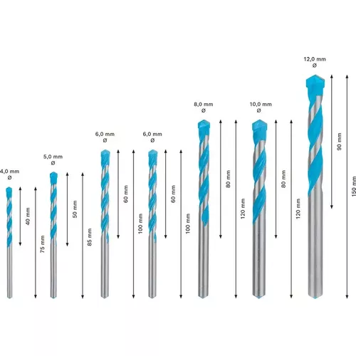 7dílná sada vrtáků EXPERT CYL-9 MultiConstruction 4/5/6/6/8/10/12 mm BOSCH 2608900647