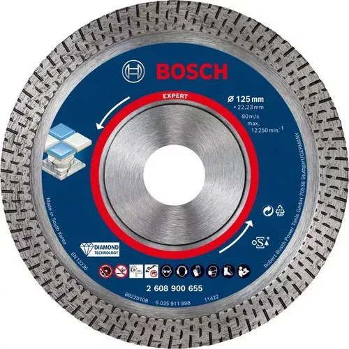 Diamantový řezný kotouč EXPERT HardCeramic 125 × 22,23 × 1,4 × 10 mm BOSCH 2608900655