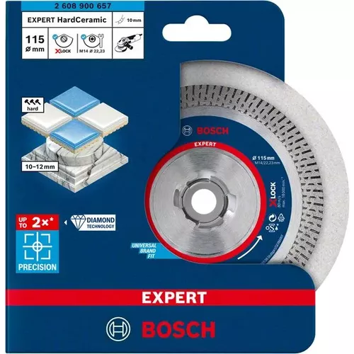 Diamantový řezný kotouč EXPERT HardCeramic X-LOCK 115 × 22,23 × 1,4 × 10 mm BOSCH 2608900657