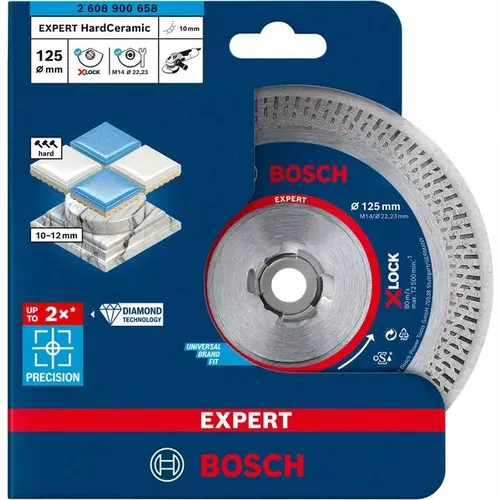 Diamantový řezný kotouč EXPERT HardCeramic X-LOCK 125 × 22,23 × 1,4 × 10 mm BOSCH 2608900658