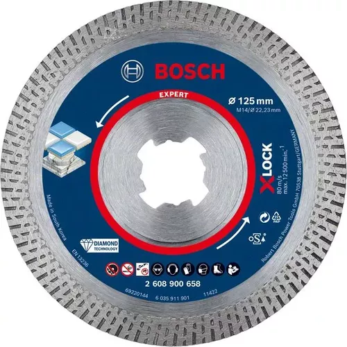 Diamantový řezný kotouč EXPERT HardCeramic X-LOCK 125 × 22,23 × 1,4 × 10 mm BOSCH 2608900658