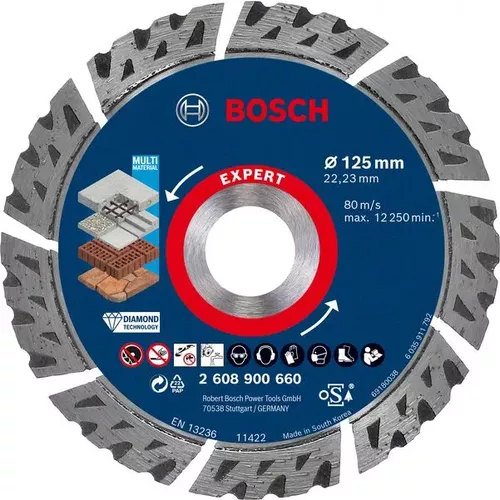 Diamantový řezný kotouč EXPERT MultiMaterial 125 × 22,23 × 2,2 × 12 mm BOSCH 2608900660