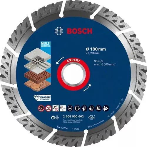 Diamantový řezný kotouč EXPERT MultiMaterial 180 × 22,23 × 2,4 × 12 mm BOSCH 2608900662