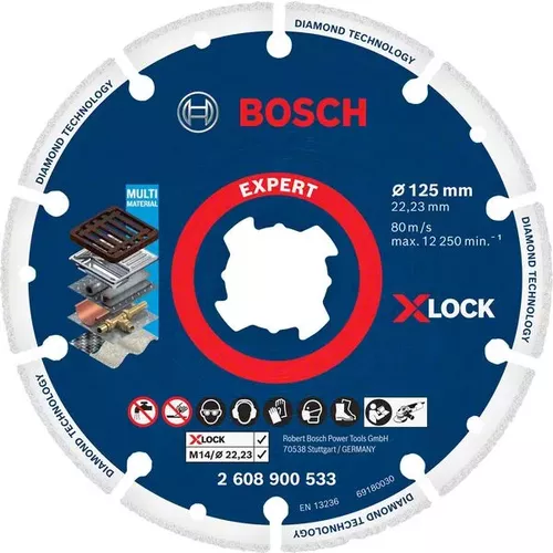 Diamantový řezací kotouč EXPERT Diamond Metal Wheel X-LOCK 125 × 22,23 mm BOSCH 2608900533