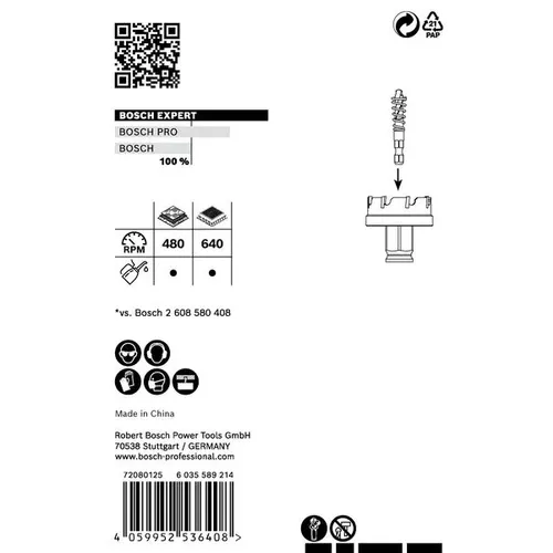 Děrovka EXPERT Sheet Metal 25 × 5 mm BOSCH 2608900494