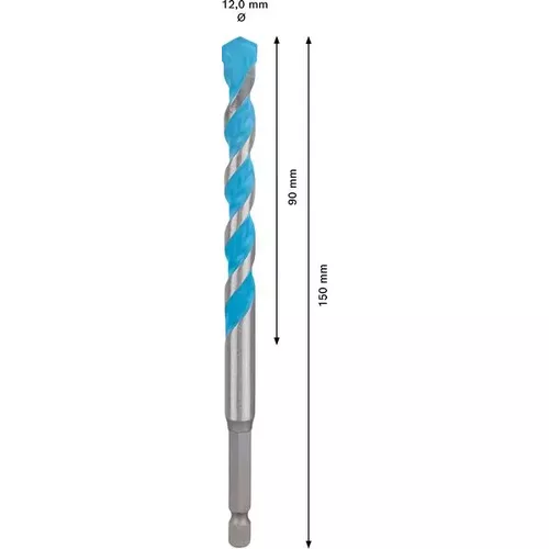 Víceúčelový vrták EXPERT HEX-9 MultiConstruction, 12 × 90 × 150 mm BOSCH 2608900583