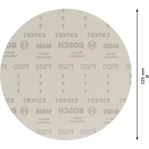 Brusná mřížka EXPERT M480 pro brusky na sádrokarton 225 mm, G 320, 25 kusů BOSCH 2608900714