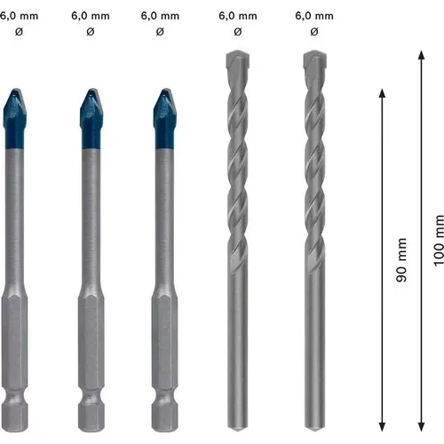 Vrtáky do dlažby EXPERT HEX-9 HardCeramic, 6 mm, 5 ks BOSCH 2608900596