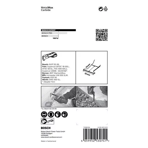 Pilový list pro víceúčelové nástroje EXPERT MetalMax MAII 32 AIT 70 × 32 mm BOSCH 2608900022