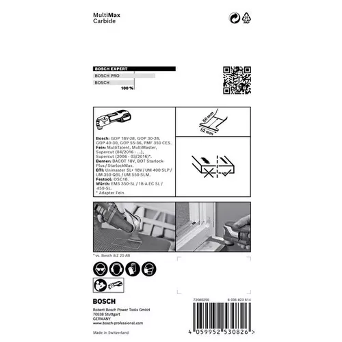 Ponorný pilový list pro oscilační nářadí EXPERT MultiMax PAII 52 APIT, 52 mm BOSCH 2608900030