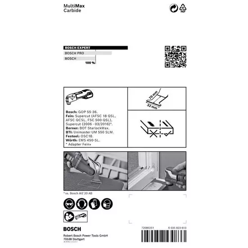 Ponorný pilový list EXPERT MultiMax MAII 32 APIT, 32 mm BOSCH 2608900031