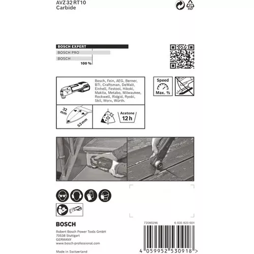 Brusný talíř pro víceúčelové nástroje EXPERT Sanding Finger Fine AVZ 32 RT10, 32 × 50 mm BOSCH 2608900039