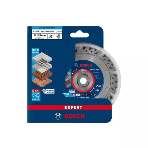 Diamantový řezný kotouč EXPERT MultiMaterial 115 × 22,23 × 2,2 × 12 mm BOSCH 2608900659