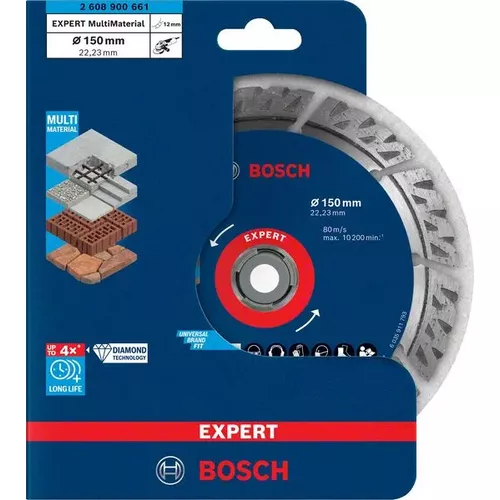 Diamantový řezný kotouč EXPERT MultiMaterial 150 × 22,23 × 2,4 × 12 mm BOSCH 2608900661