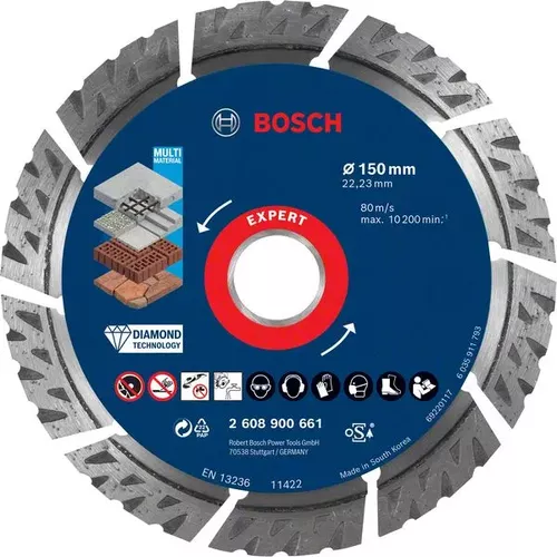 Diamantový řezný kotouč EXPERT MultiMaterial 150 × 22,23 × 2,4 × 12 mm BOSCH 2608900661