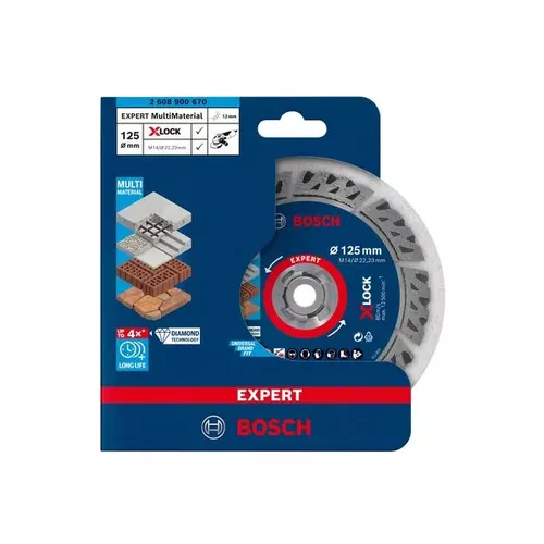 Diamantový dělicí kotouč EXPERT MultiMaterial X-LOCK 125 × 22,23 × 2,4 × 12 mm BOSCH 2608900670