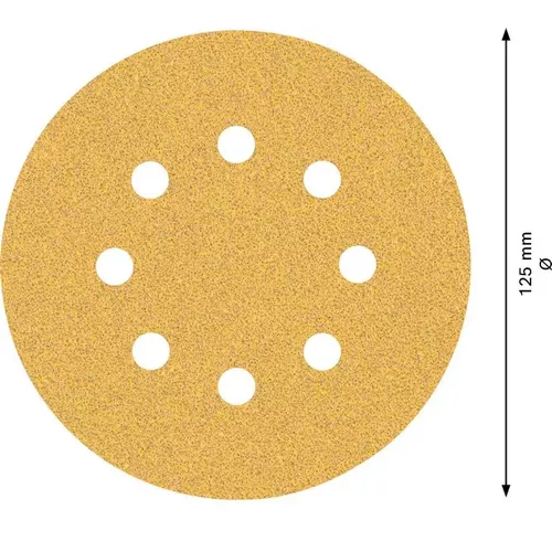 Brusný papír EXPERT C470 s 8 otvory pro vibrační brusky 125 mm, G 60, 5 ks BOSCH 2608900804