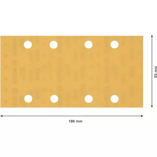 Brusný papír EXPERT C470 s 8 otvory pro vibrační brusky 93 × 186 mm, G 400, 50 ks BOSCH 2608900941