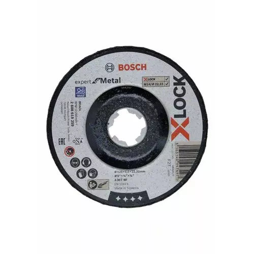 Broušení s přesazeným středem Expert for Metal systému X-LOCK, 125×6×22,23 BOSCH 2608619259