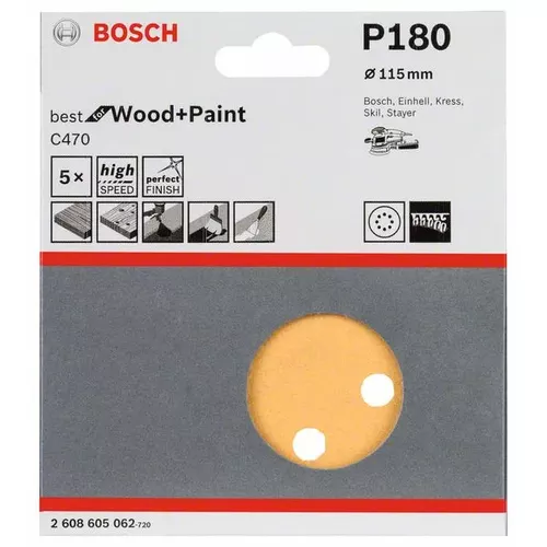 Brusný papír C470, balení 5 ks  BOSCH 2608605062