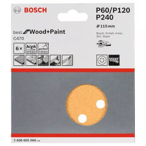 Brusný papír C470, balení 6 ks BOSCH 2608605066