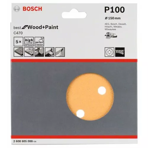 Brusný papír C470, balení 5 ks  BOSCH 2608605088