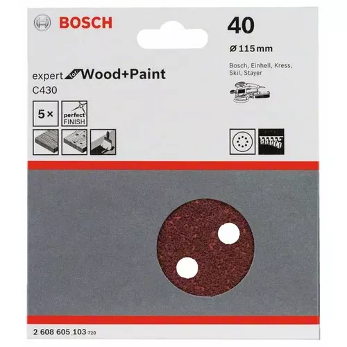 Brusný papír C430, balení 5 ks BOSCH 2608605103