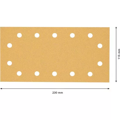 Brusný papír EXPERT C470 se 14 otvory pro vibrační brusky 115 × 230 mm, G 80, 10 ks BOSCH 2608900862