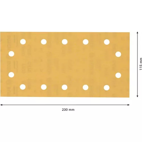 Brusný papír EXPERT C470 se 14 otvory pro vibrační brusky 115 × 230 mm, G 400, 10 ks BOSCH 2608900866