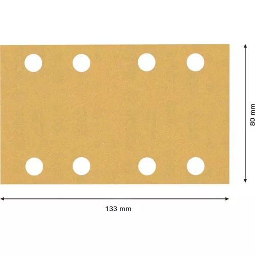 Brusné papíry EXPERT C470 s 8 otvory pro vibrační brusky 80 × 133 mm, P180, 10 ks BOSCH 2608900882