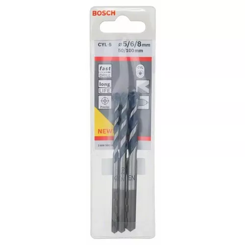 3dílná sada spirálových vrtáků do betonu CYL-5, 5/6/8 mm  BOSCH 2608588164
