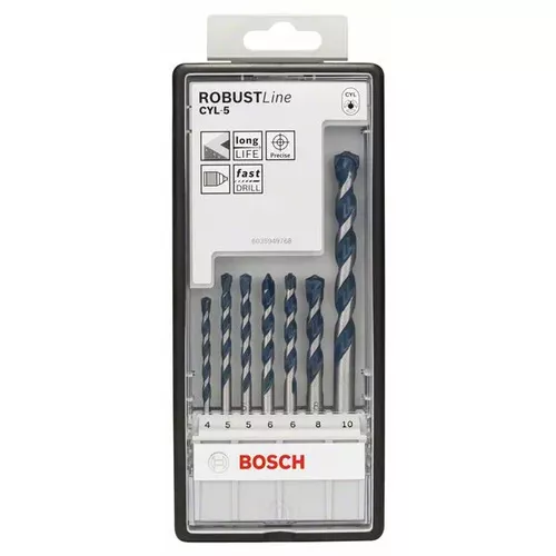 7dílná sada spirálových vrtáků do betonu CYL-5, Robust Line, 4–10 mm BOSCH 2608588167