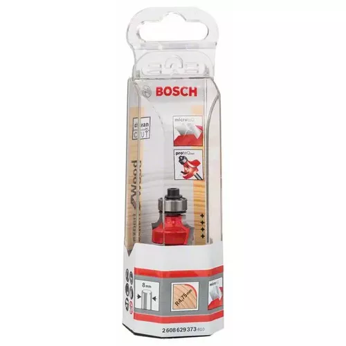 Zaoblovací fréza Expert for Wood, 8 mm, D 22,2 mm, R1 4,75 mm, L 13,2 mm, G 55 mm BOSCH 2608629373