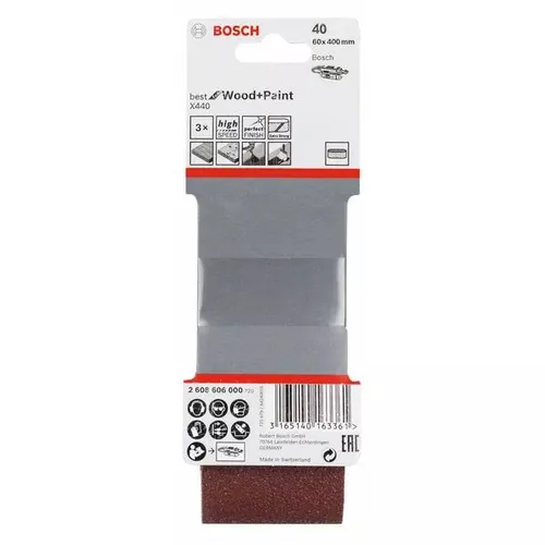 3dílná sada brusných pásů X440 BOSCH 2608606000