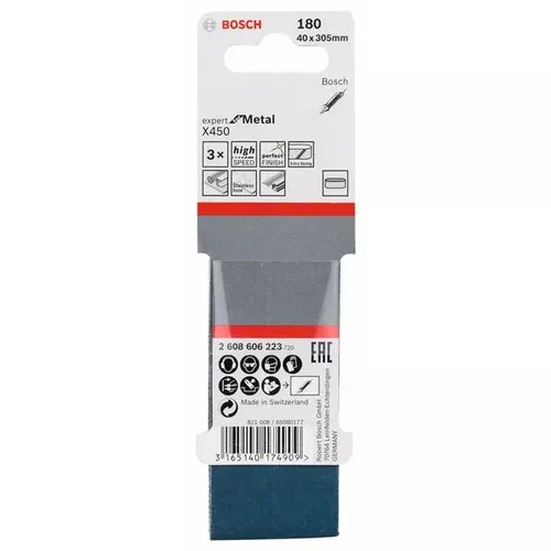 3dílná sada brusných pásů X450 BOSCH 2608606223