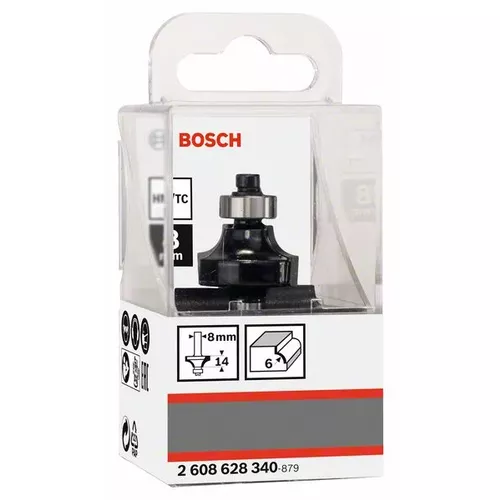 Zaoblovací fréza, 8 mm, R1 6 mm, L 13,2 mm, G 53 mm BOSCH 2608628340