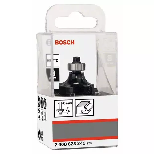 Zaoblovací fréza, 8 mm, R1 8 mm, L 15,2 mm, G 53 mm BOSCH 2608628341