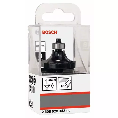 Zaoblovací fréza, 8 mm, R1 10 mm, L 16,5 mm, G 57 mm BOSCH 2608628342