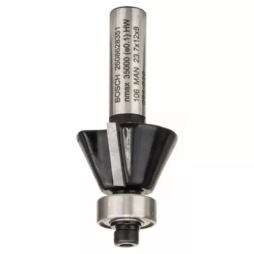 Fazetovací zarovnávací fréza, 8 mm, D1 23,7 mm, B 5,5 mm, L 12 mm, G 54 mm, 25° BOSCH 2608628351