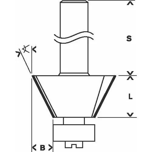 Fazetovací zarovnávací fréza, 8 mm, D1 23,7 mm, B 5,5 mm, L 12 mm, G 54 mm, 25° BOSCH 2608628351