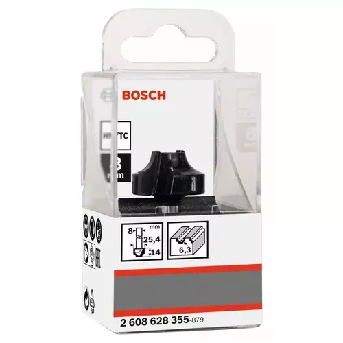 Fréza na tvorbu hran E, 8 mm, R1 6,3 mm, D 25,4 mm, L 14 mm, G 46 mm BOSCH 2608628355