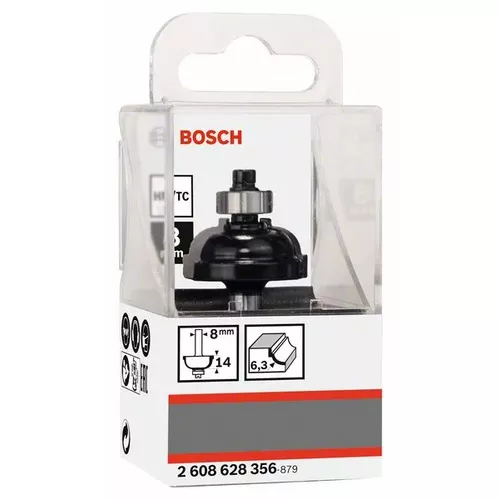 Fréza na tvorbu hran F, 8 mm, R1 6,3 mm, D 28,5 mm, L 13,2 mm, G 54 mm BOSCH 2608628356