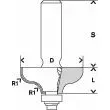 Fréza na tvorbu hran F, 8 mm, R1 4,8 mm, D 31,8 mm, L 12,4 mm, G 54 mm  BOSCH 2608628357